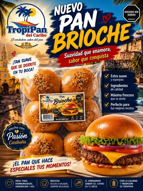 Nuevo Pan Brioche Tropipan del Caribe